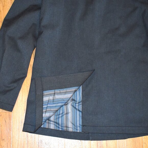 John Varvatos Gray Double Breasted Lined Pea Coat Sz 40R - Picture 7 of 9